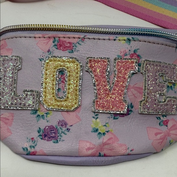 Kids Sparkle Rainbow Love Fanny Pack - Picture 2 of 6